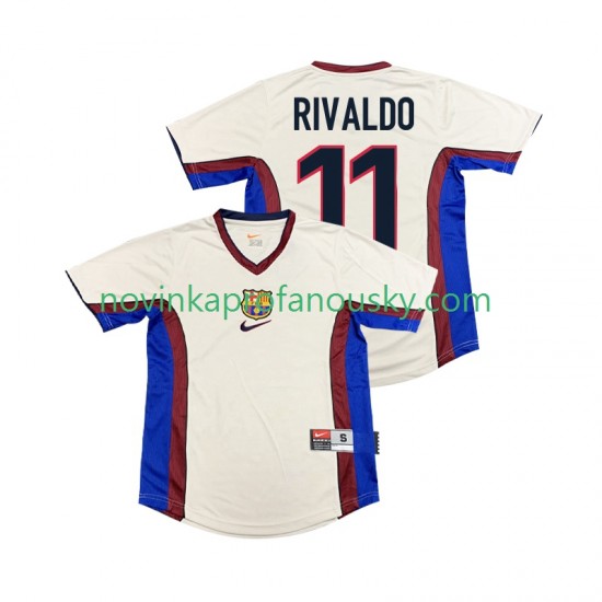 FC Barcelona Dres RIVALDO 11 Retro Venkovní Fotbalové Dresy pro Muže 1998 1999 Krátký rukáv