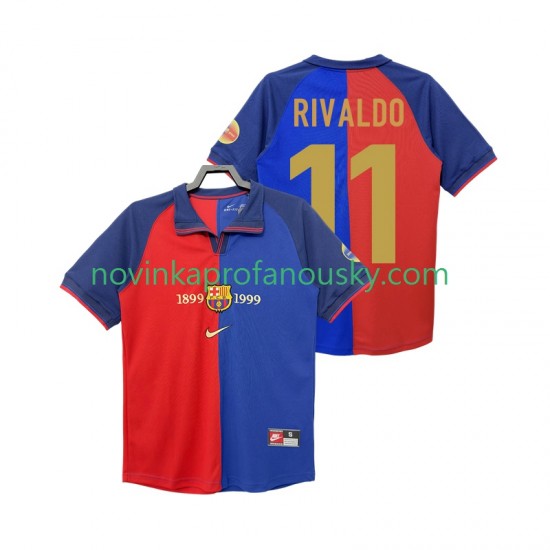 FC Barcelona Dres RIVALDO 11 1990 2000 Retro Domácí Fotbalové Dresy pro Muže Krátký rukáv