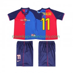 FC Barcelona Dres RIVALDO 11 2000 Retro Domácí Fotbalové Dresy pro Děti 1999 Krátký rukáv