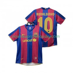FC Barcelona Dres RONALDINHO 10 2007 Retro Domácí Fotbalové Dresy pro Muže 2008 Krátký rukáv