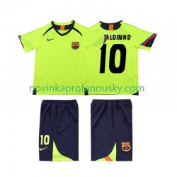 FC Barcelona Dres RONALDINHO 10 2005 Retro Venkovní Fotbalové Dresy pro Děti 2006 Krátký rukáv