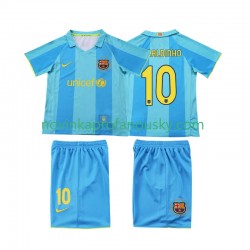 FC Barcelona Dres RONALDINHO 10 2007 Retro Venkovní Fotbalové Dresy pro Děti 2008 Krátký rukáv