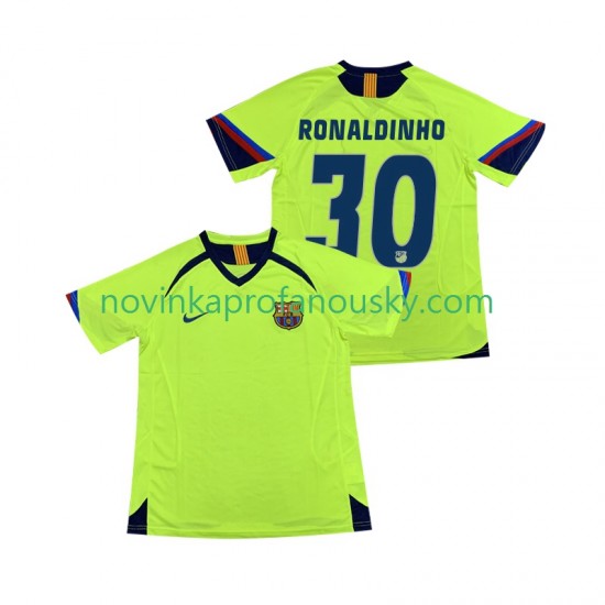 FC Barcelona Dres RONALDINHO 30 2005 Retro Venkovní Fotbalové Dresy pro Muže 2006 Krátký rukáv