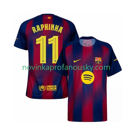 FC Barcelona Dres Raphinha 11 Champions League Domácí Fotbalové Dresy pro Muže 2025-2026 Krátký rukáv