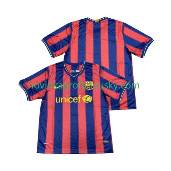 FC Barcelona Dres 2009 Retro Domácí Fotbalové Dresy pro Muže 2010 Krátký rukáv