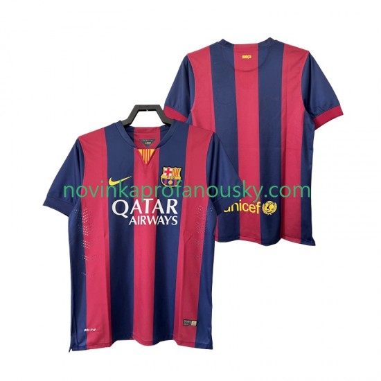 FC Barcelona Dres 2014 2015 Retro Domácí Fotbalové Dresy pro Muže Krátký rukáv