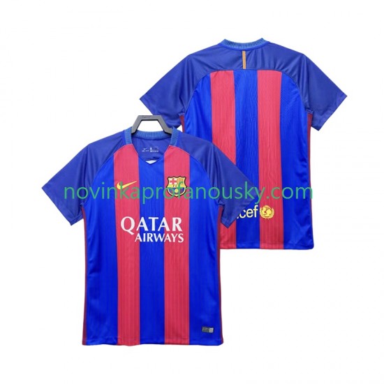 FC Barcelona Dres 2016 2017 Retro Domácí Fotbalové Dresy pro Muže Krátký rukáv