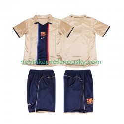 FC Barcelona Dres 2001 Retro Venkovní Fotbalové Dresy pro Děti 2002 Krátký rukáv