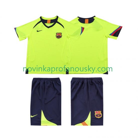 FC Barcelona Dres 2005 Retro Venkovní Fotbalové Dresy pro Děti 2006 Krátký rukáv