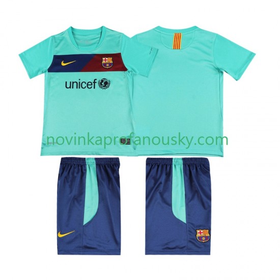 FC Barcelona Dres Retro Venkovní Fotbalové Dresy pro Děti 2011 2010 Krátký rukáv