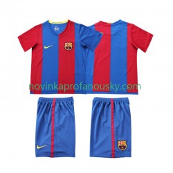 FC Barcelona Dres 2007 Retro Domácí Fotbalové Dresy pro Děti 2006 Krátký rukáv
