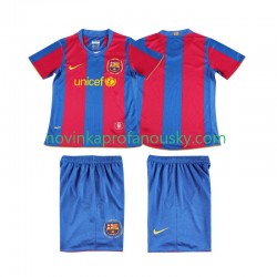 FC Barcelona Dres 2007 Retro Domácí Fotbalové Dresy pro Děti 2008 Krátký rukáv