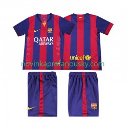 FC Barcelona Dres 2014 2015 Retro Domácí Fotbalové Dresy pro Děti Krátký rukáv