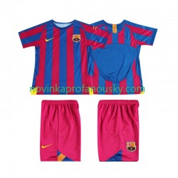 FC Barcelona Dres Champions League 2005 Retro Domácí Fotbalové Dresy pro Děti 2006 Krátký rukáv