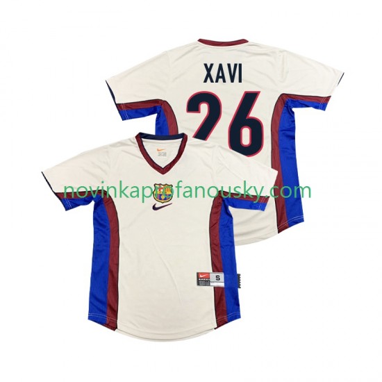 FC Barcelona Dres XAVI 26 Retro Venkovní Fotbalové Dresy pro Muže 1998 1999 Krátký rukáv
