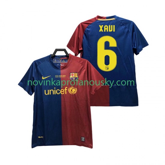 FC Barcelona Dres XAVI 6 Champions League 2009 Retro Domácí Fotbalové Dresy pro Muže 2008 Krátký rukáv