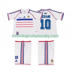 Francie Dres ZIDANE 10 Retro Venkovní Fotbalové Dresy pro Děti 1998 Krátký rukáv
