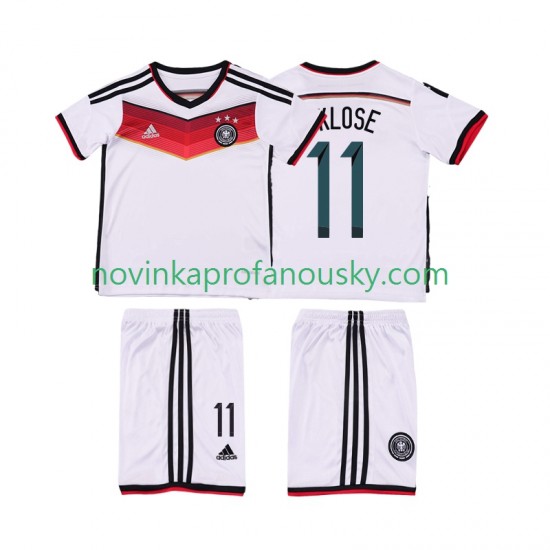 Německo Dres KLOSE 11 2014 Retro Domácí Fotbalové Dresy pro Děti Krátký rukáv