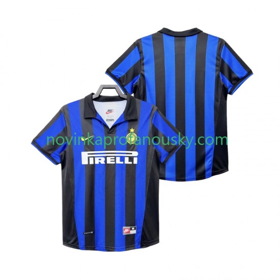 Inter Milán Dres Retro Domácí Fotbalové Dresy pro Muže 1998 1999 Krátký rukáv