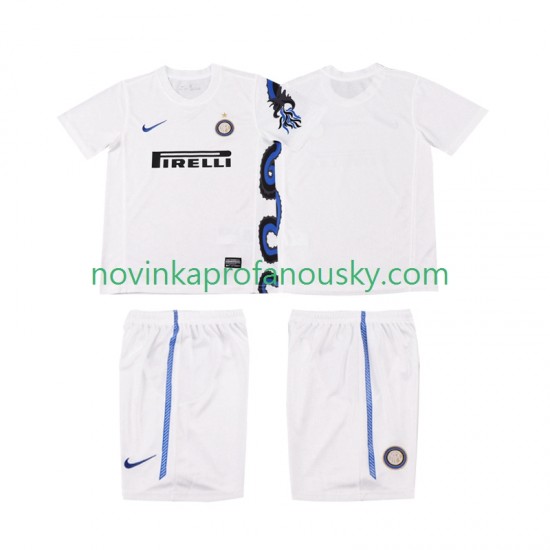 Inter Milán Dres Retro Venkovní Fotbalové Dresy pro Děti 2011 2010 Krátký rukáv