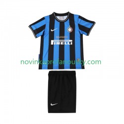 Inter Milán Dres 2009 Retro Domácí Fotbalové Dresy pro Děti 2010 Krátký rukáv