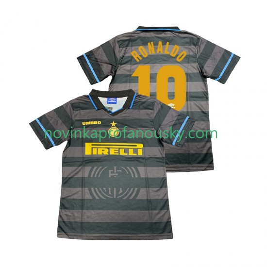 Inter Milán Dres Ronaldo 10 1997 Retro Alternativní Fotbalové Dresy pro Muže 1998 Krátký rukáv