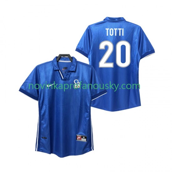 Itálie Dres Totti 20 Retro Domácí Fotbalové Dresy pro Muže 1998 Krátký rukáv