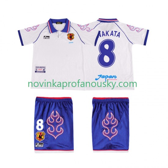 Japonsko Dres NAKATA 8 Retro Venkovní Fotbalové Dresy pro Děti 1998 Krátký rukáv