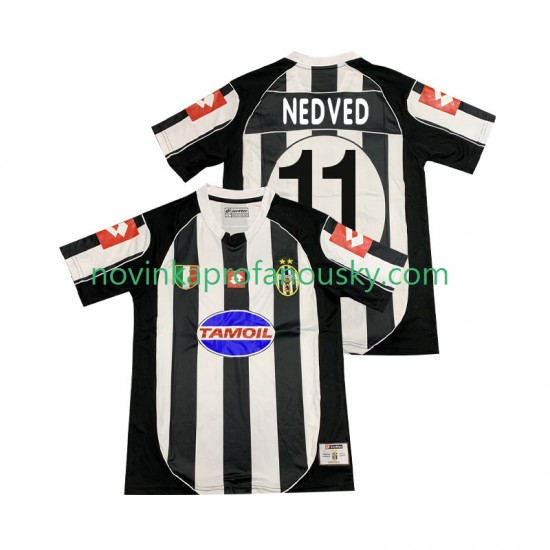 Juventus Dres NEDVED 11 2003 Retro Domácí Fotbalové Dresy pro Muže 2002 Krátký rukáv