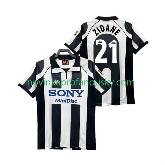 Juventus Dres ZIDANE 21 1997 Retro Domácí Fotbalové Dresy pro Muže 1998 Krátký rukáv