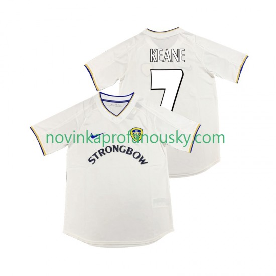 Leeds United Dres KEANE 7 2000 2001 Retro Domácí Fotbalové Dresy pro Muže Krátký rukáv
