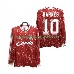 Liverpool Dres BARNES 10 1989 1991 Retro Domácí Fotbalové Dresy pro Muže Dlouhý rukáv