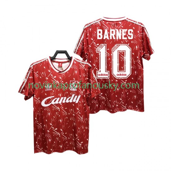 Liverpool Dres BARNES 10 1989 1991 Retro Domácí Fotbalové Dresy pro Muže Krátký rukáv