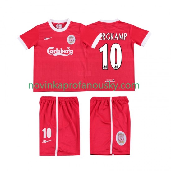 Liverpool Dres BERGKAMP 10 LWP 1997 Retro Domácí Fotbalové Dresy pro Děti 1998 Krátký rukáv