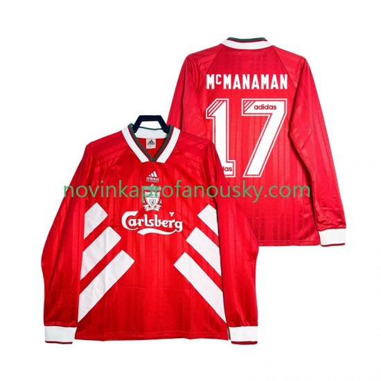 Liverpool Dres MCMANAMAN 17 1993 1995 Retro Domácí Fotbalové Dresy pro Muže Dlouhý rukáv