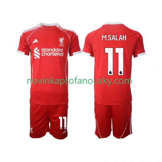 Liverpool Dres Mohamed Salah 11 Domácí Fotbalové Dresy pro Děti 2025-2026 Krátký rukáv