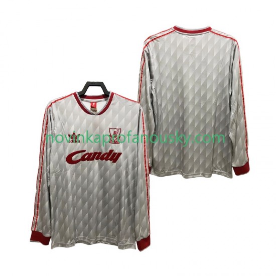 Liverpool Dres 1989 1991 Retro Venkovní Fotbalové Dresy pro Muže Dlouhý rukáv