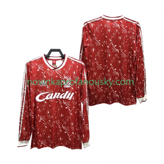 Liverpool Dres 1989 1991 Retro Domácí Fotbalové Dresy pro Muže Dlouhý rukáv