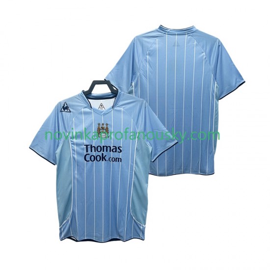Manchester City Dres 2007 Retro Domácí Fotbalové Dresy pro Muže 2008 Krátký rukáv