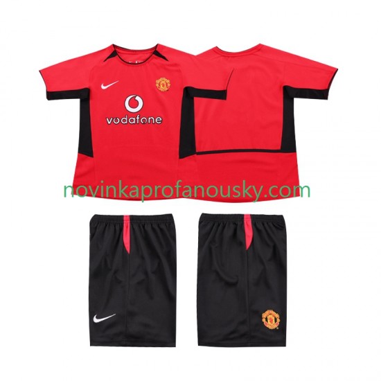 Manchester United Dres Retro Domácí Fotbalové Dresy pro Děti 2004 2002 Krátký rukáv