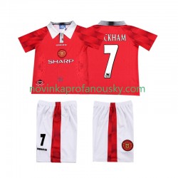 Manchester United Dres BECKHAM 7 1996 1997 Retro Domácí Fotbalové Dresy pro Děti Krátký rukáv