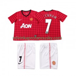 Manchester United Dres BECKHAM 7 2012 2013 Retro Domácí Fotbalové Dresy pro Děti Krátký rukáv
