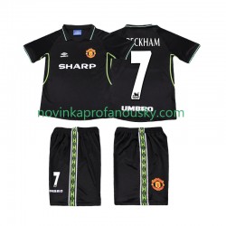 Manchester United Dres Beckham 7 Retro Alternativní Fotbalové Dresy pro Děti 1998 1999 Krátký rukáv