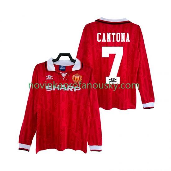 Manchester United Dres CANTONA 7 1992 Retro Domácí Fotbalové Dresy pro Muže 1994 Dlouhý rukáv