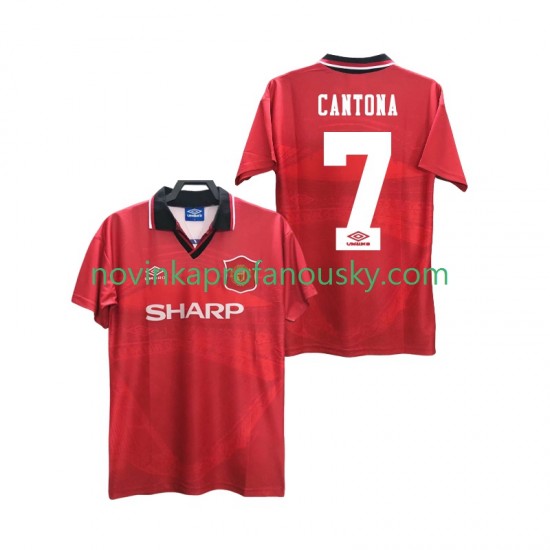 Manchester United Dres CANTONA 7 1996 Retro Domácí Fotbalové Dresy pro Muže 1994 Krátký rukáv