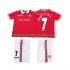 Manchester United Dres CONTONA 7 Retro Domácí Fotbalové Dresy pro Děti 1998 1999 Krátký rukáv