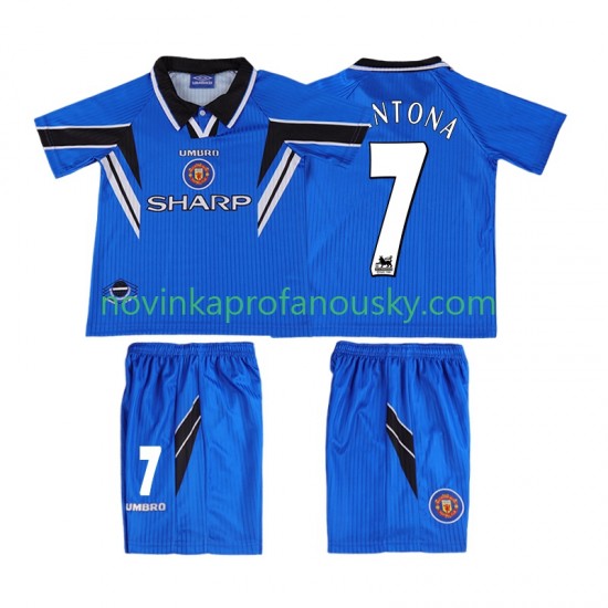 Manchester United Dres CONTONA 7 1996 Retro Alternativní Fotbalové Dresy pro Děti 1998 Krátký rukáv
