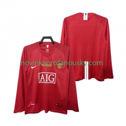Manchester United Dres Champions League 2007 Retro Domácí Fotbalové Dresy pro Muže 2008 Dlouhý rukáv