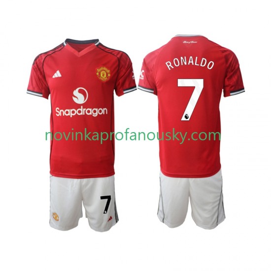Manchester United Dres Cristiano Ronaldo 7 Domácí Fotbalové Dresy pro Děti 2025-2026 Krátký rukáv