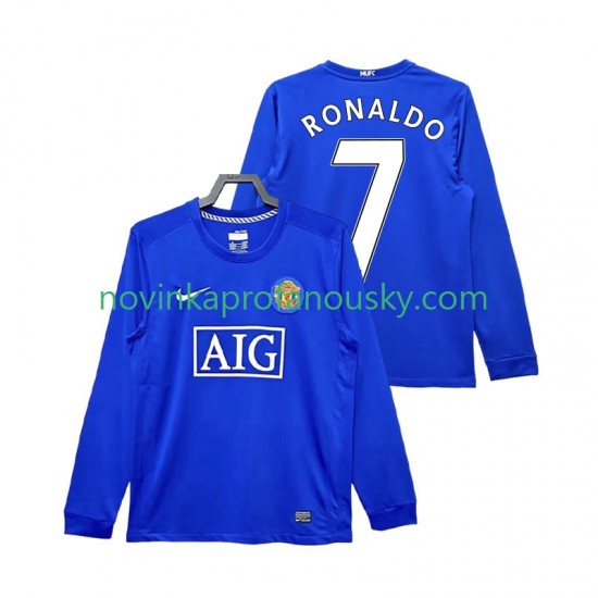 Manchester United Dres Cristiano Ronaldo 7 2009 Retro Alternativní Fotbalové Dresy pro Muže 2008 Dlouhý rukáv